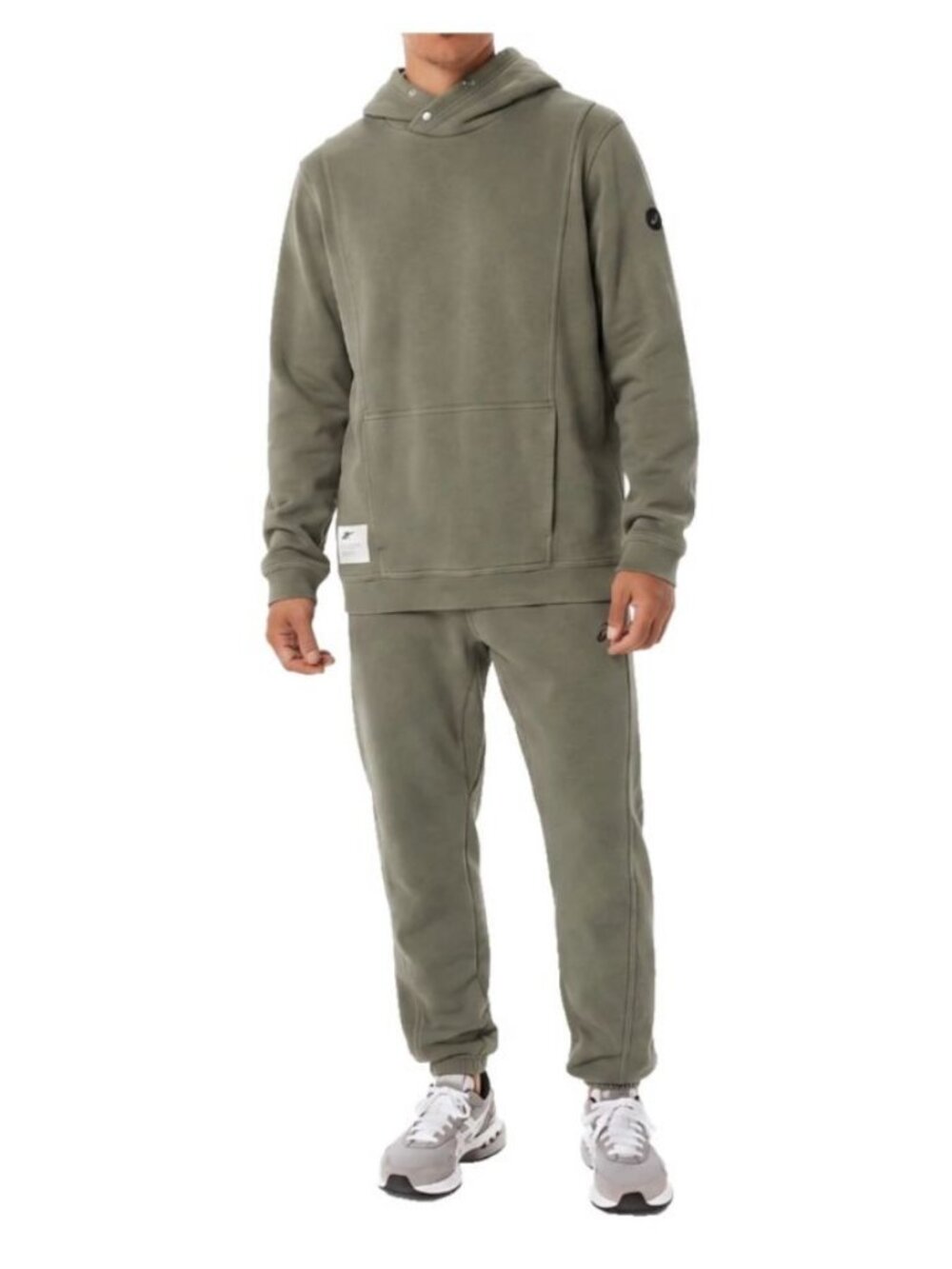ASICS Hoodie & Pants Tracksuit Set Olive Green Size Top M Bottom S